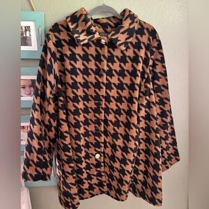 BOB MACKIE
Houndstooth Print Fleece Swing Coat